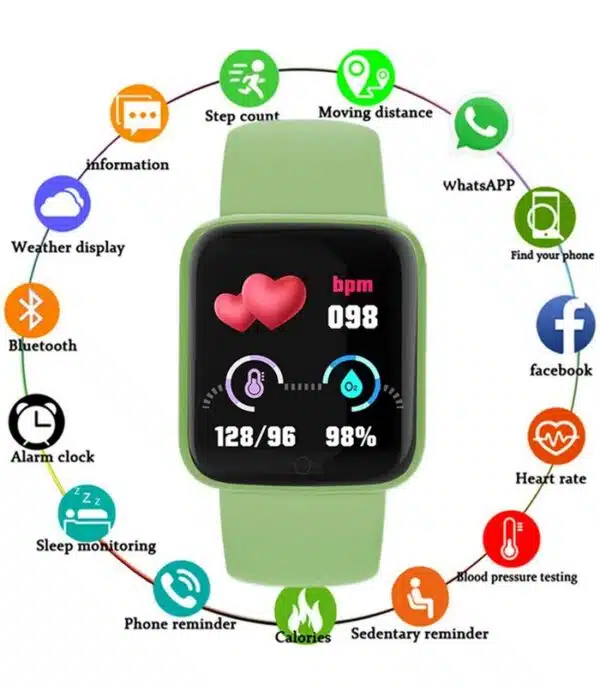 Montres connectées Macaron color vert Smart watch Femme prix Tunisie