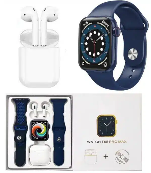 Montre Connectée Homme et Femme T55 pro Max Bleu Noir prix Tunisie Montre Connectée Homme et Femme T55 pro Max Bleu Noir prix Tunisie