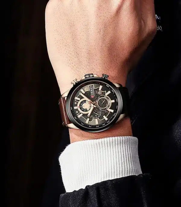 Prix montre Curren 8380 Marron Homme Tunisie