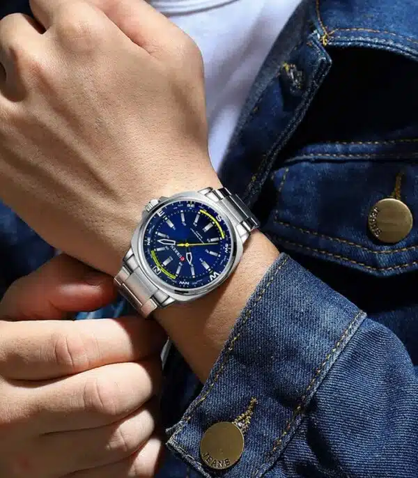 Prix montre Curren 8455 Fond Bleu Homme Tunisie