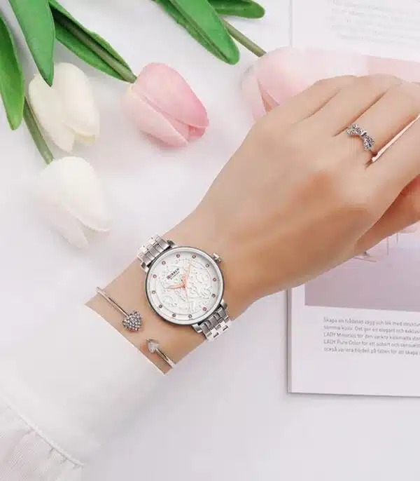 Prix montre Curren 9046 Argent Femme Tunisie