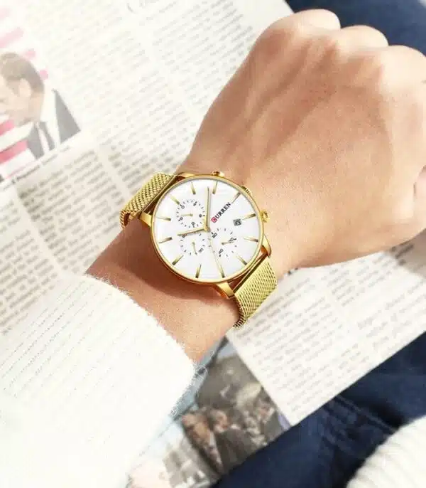 Prix montre Homme Curren 8339 Doré Tunisie