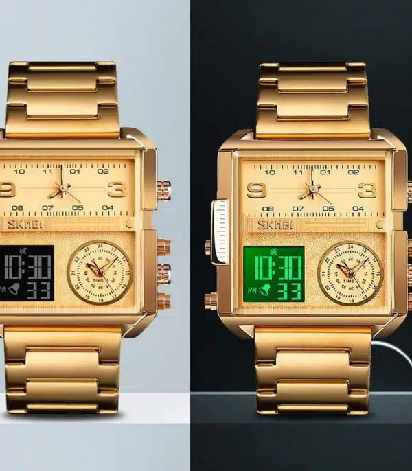 Prix montre Homme Skmei 1584 Fond Doré Tunisie