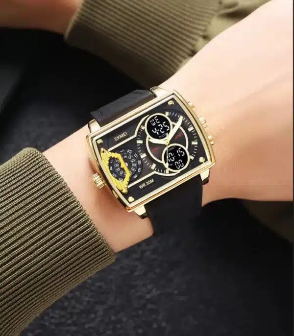 Prix montre Homme Skmei 2229 Fond Doré Tunisie