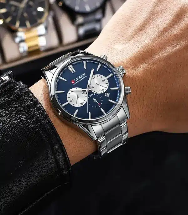 Prix montre Curren 8446 Fond Bleu Homme Tunisie