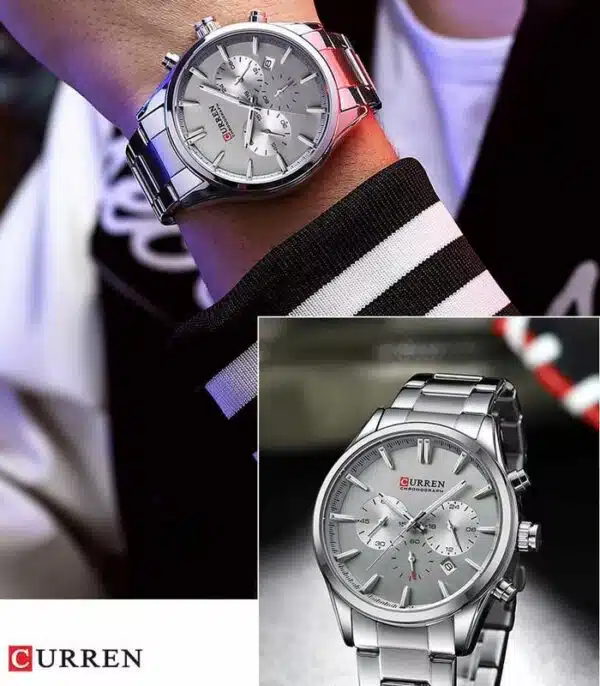 Prix montre Homme Curren 8446 Argent Tunisie